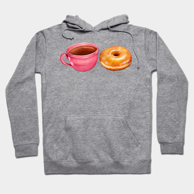 Coffee & Glazed Donut Hoodie by KellyGilleran